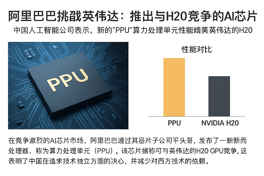 AI 新闻 阿里巴巴为了应对美国的制裁拿出了一款号称跟英伟达（NVIDIA）H20芯片差不多的AI芯片